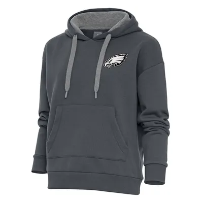 Philadelphia Eagles Antigua Women's Metallic Logo Victory Pullover Hoodie