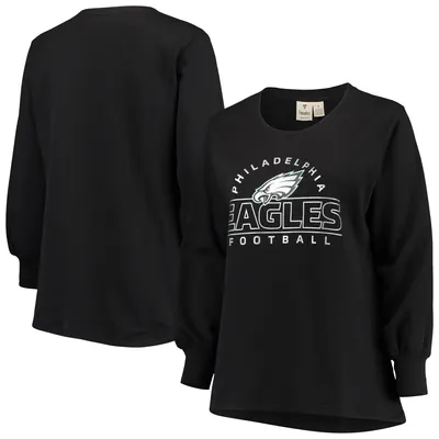 47 Philadelphia Eagles Mens Black Headline Crew Long Sleeve Crew Sweatshirt