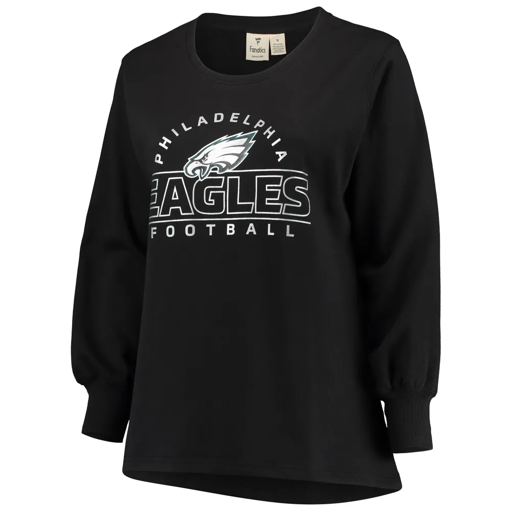 Fanatics Branded Women's Black Philadelphia Eagles Plus Fleece Pullover  Sweatshirt