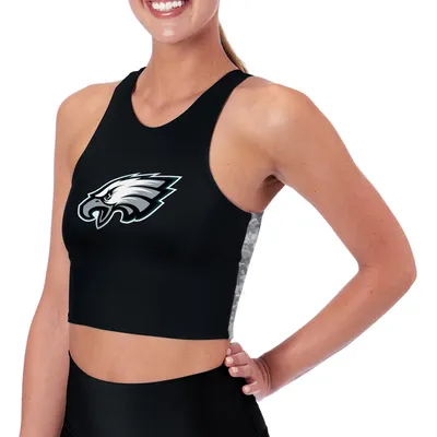 Philadelphia Eagles Certo Women's Logo High Neck Midi Bra - Black