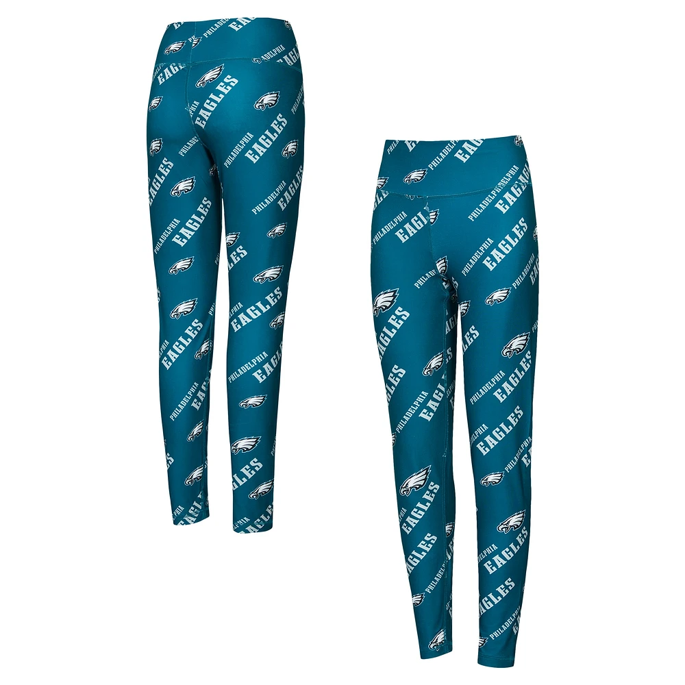 Leggings de nuit en tricot imprimé all-over Breakthrough Philadelphia Eagles pour femmes Concepts Sport Green