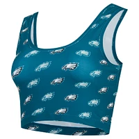 Women's Concepts Sport Midnight Green Philadelphia Eagles Record Allover Print Bralette