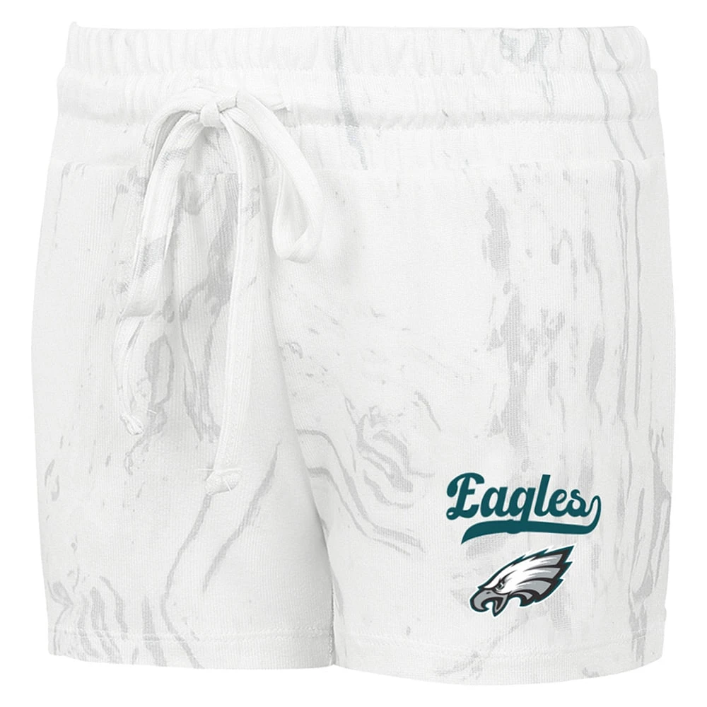 Ensemble débardeur et short Concepts Sport blanc Philadelphia Eagles grande taille pour femmes