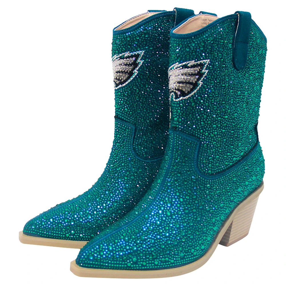 Bottines à cristaux Cuce Midnight Green Philadelphia Eagles pour femmes