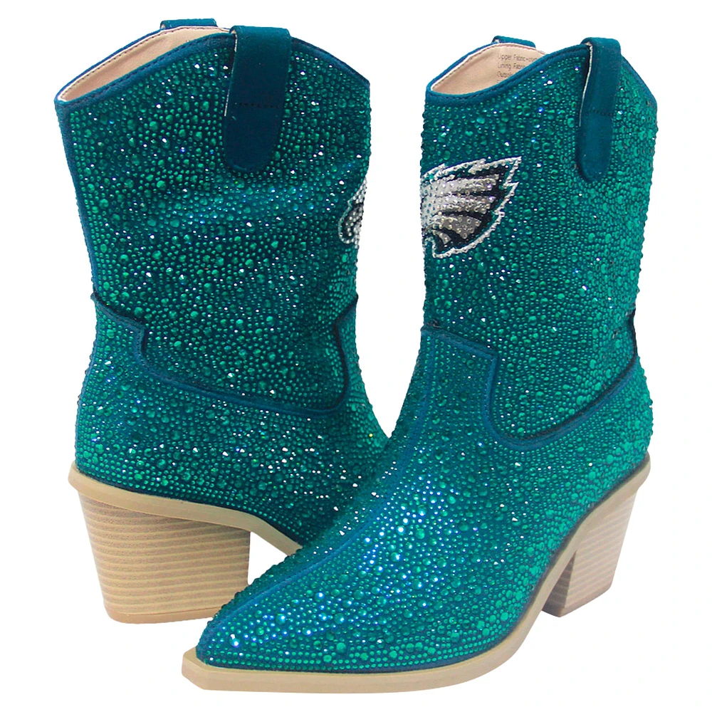 Bottines à cristaux Cuce Midnight Green Philadelphia Eagles pour femmes