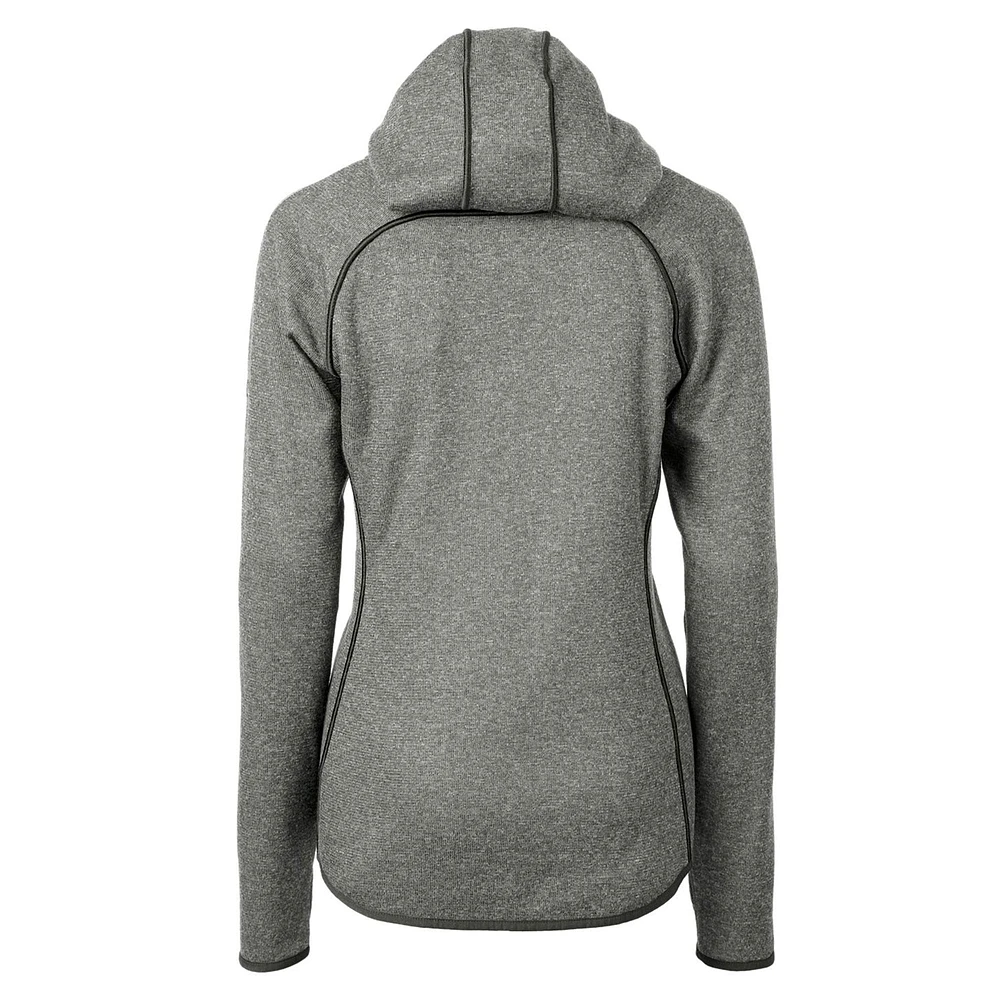 Women's Cutter & Buck Heather Gray Philadelphia Eagles Throwback Logo Mainsail Full-Zip Jacket