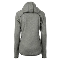 Women's Cutter & Buck Heather Gray Philadelphia Eagles Throwback Logo Mainsail Full-Zip Jacket