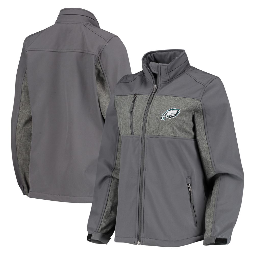 Women's Dunbrooke Charcoal Philadelphia Eagles Zephyr Softshell Full-Zip Jacket