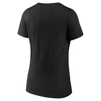 T-shirt à col en V emblématique des Philadelphia Eagles du Super Bowl LIX pour femmes Fanatics Black