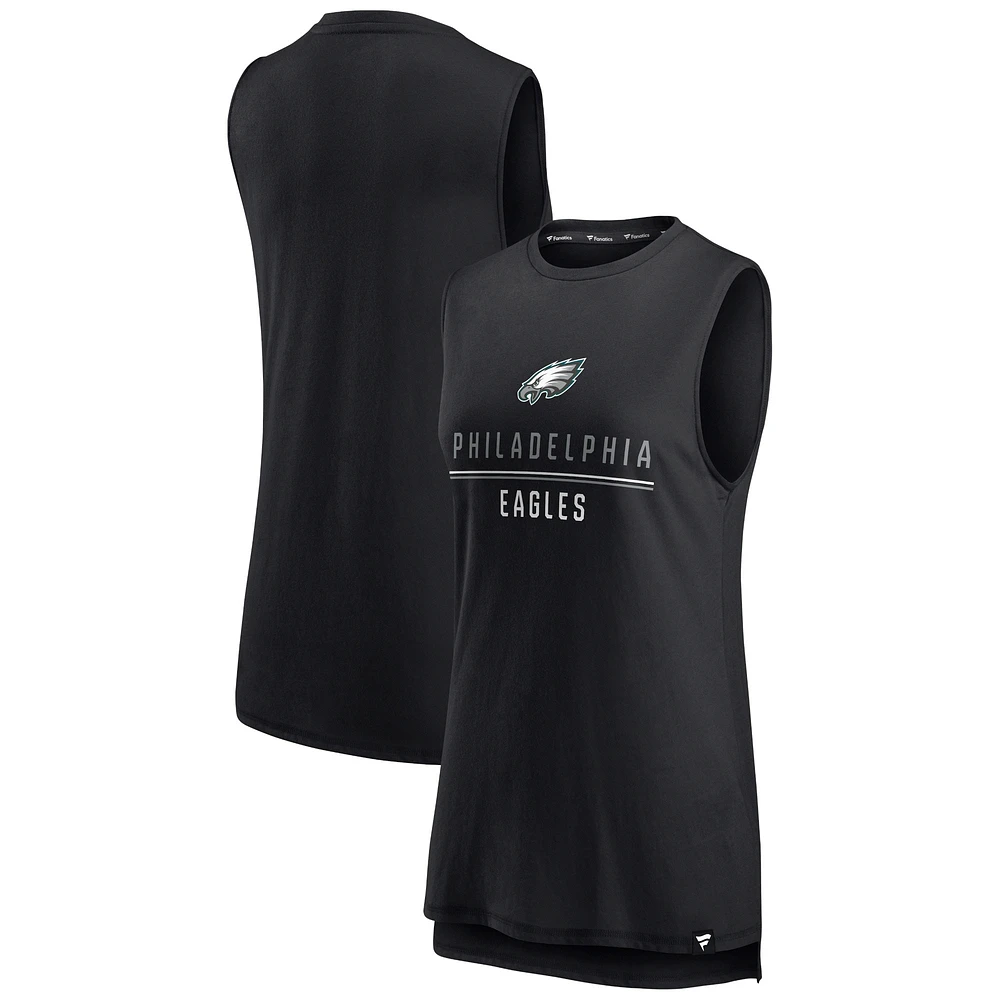 Women's Fanatics Black Philadelphia Eagles True Contender - Tank Top