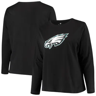 Philadelphia Eagles Fanatics Branded Women's Plus Primary Logo Long Sleeve T-Shirt - Black