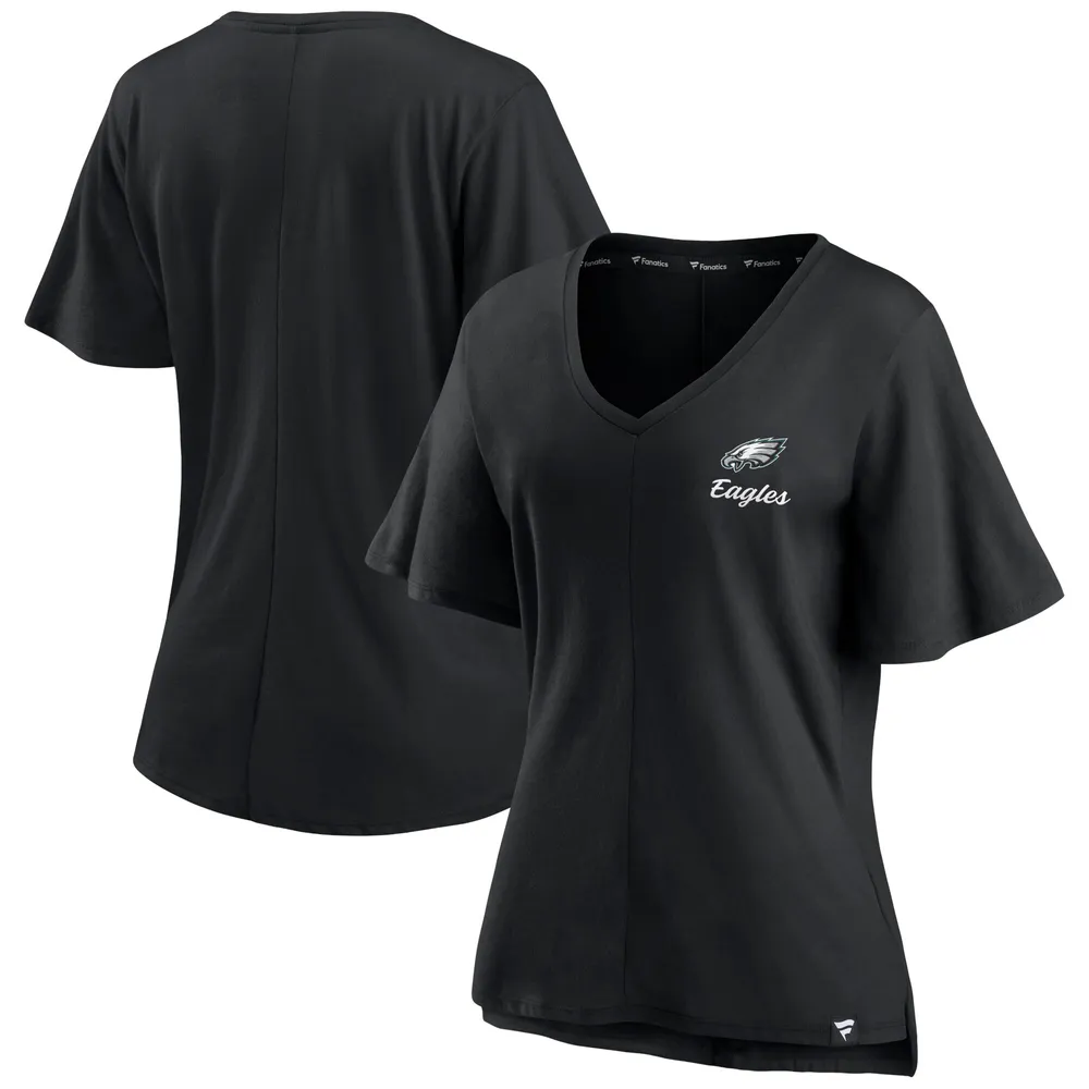 Lids Philadelphia Eagles Fanatics Branded Women's Southpaw Flutter V-Neck T- Shirt - Black