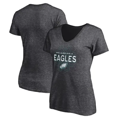 Atlanta Falcons Fanatics Branded Women's Plus Size Lace-Up V-Neck T-Shirt -  Heather Charcoal