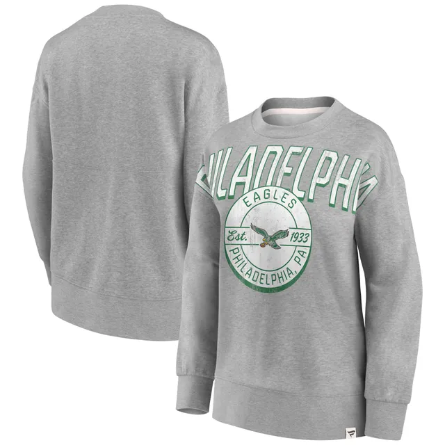 Women's Fanatics Branded Heathered Kelly Green Philadelphia Eagles Historic  Logo Sport Resort Vintage Arc Cropped Raw Edge Pullover Hoodie