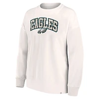 Sweat-shirt à capuche imprimé léopard pour femme Fanatics Cream Philadelphia Eagles