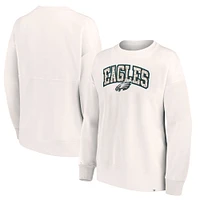 Sweat-shirt à capuche imprimé léopard pour femme Fanatics Cream Philadelphia Eagles