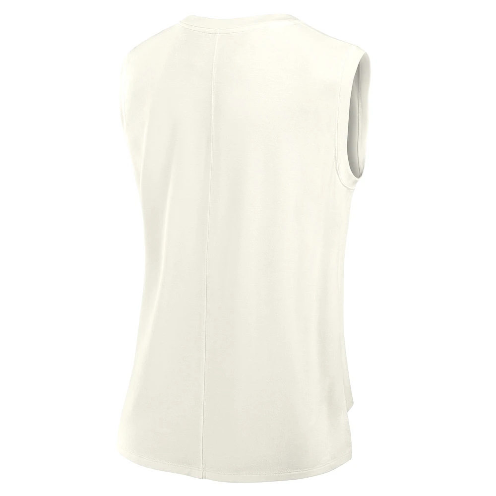 Women's Fanatics Cream Philadelphia Eagles Studio Embrace Tank Top