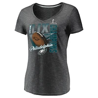 Women's Fanatics  Graphite Philadelphia Eagles Super Bowl LIX Champions Own the Moment V-Neck T-Shirt