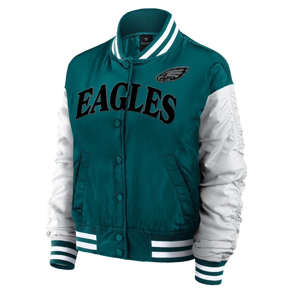 Veste à boutons-pression intégrale Elements Wave de Philadelphia Eagles la marque Fanatics pour femme, verte