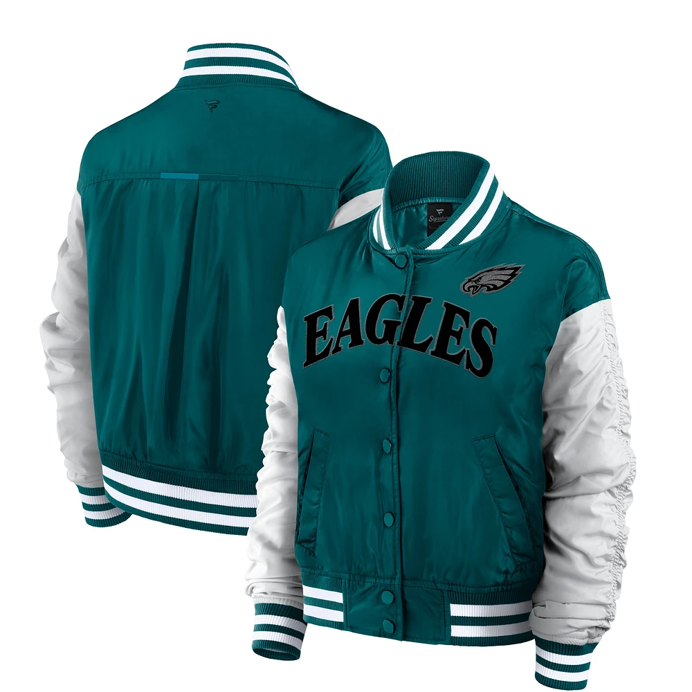 Veste à boutons-pression intégrale Elements Wave de Philadelphia Eagles la marque Fanatics pour femme, verte