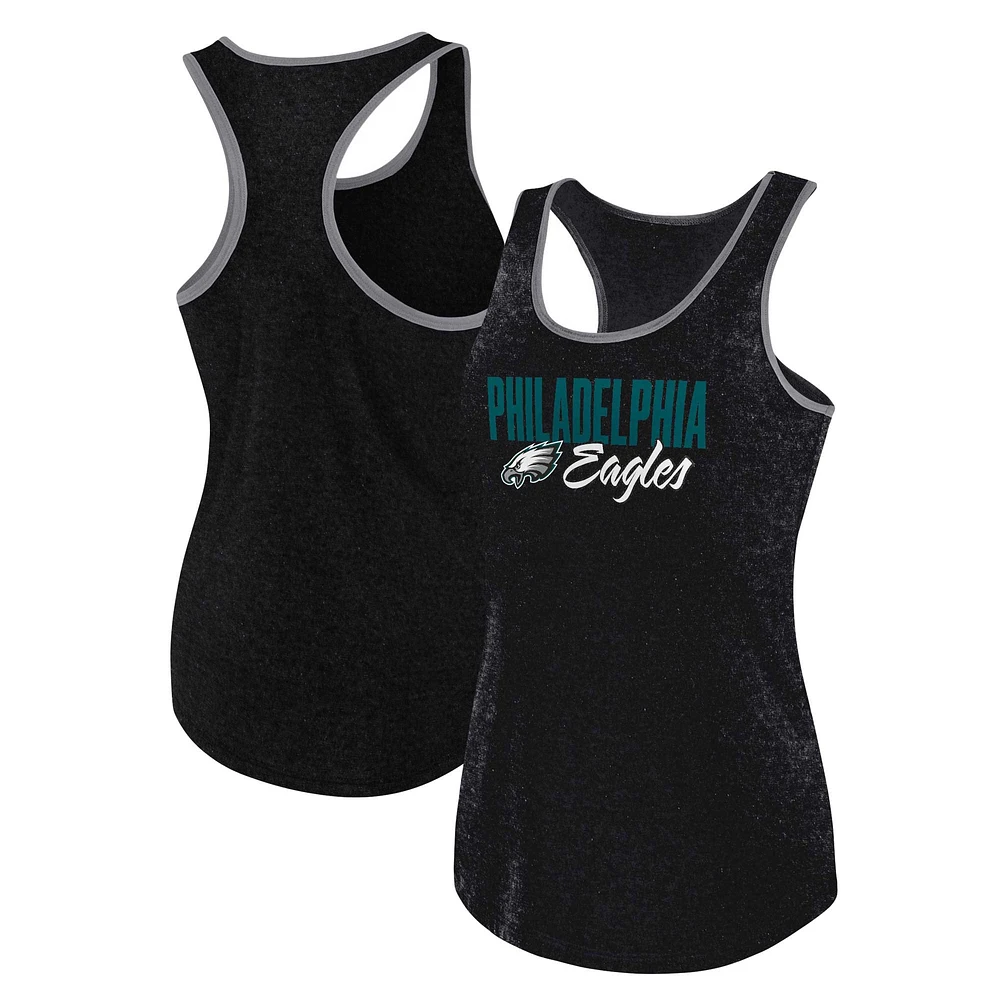 Débardeur Fuel Fanatics Heather Black Philadelphia Eagles grande taille pour femmes