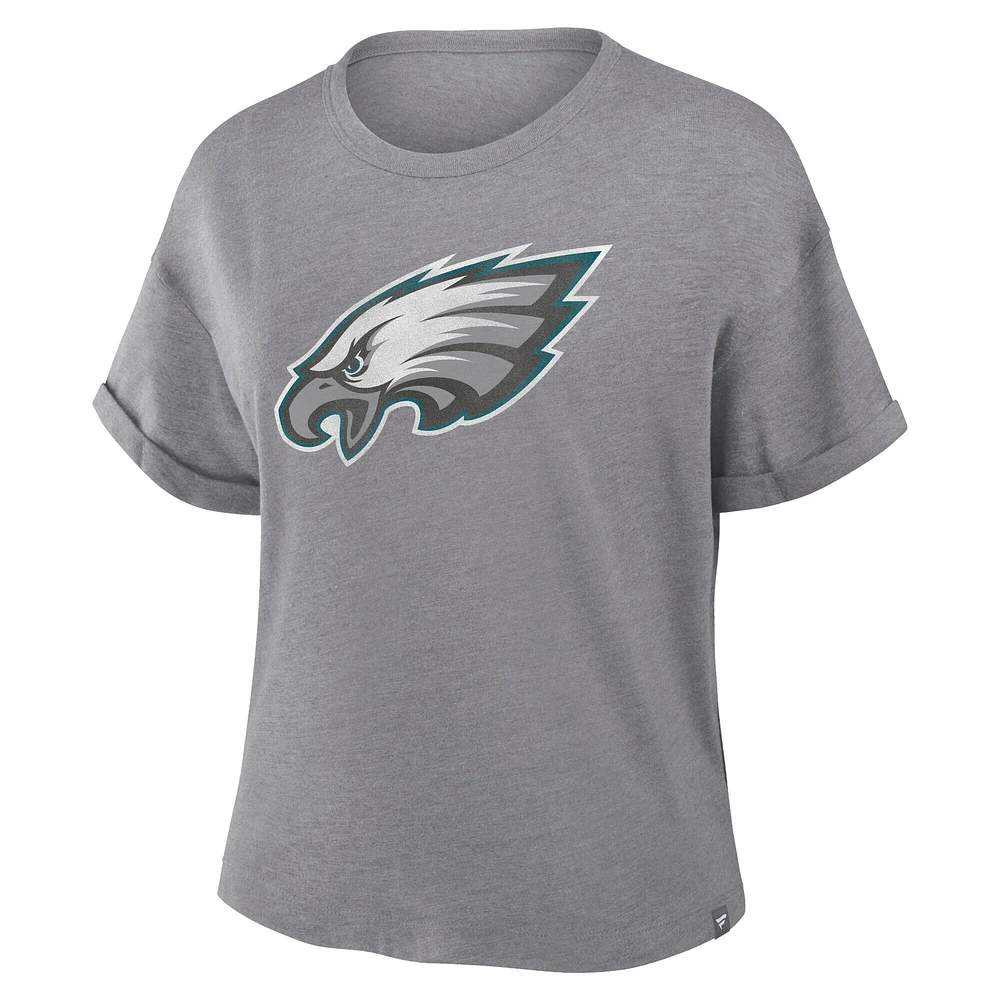 T-shirt tri-blend hommage aux Philadelphia Eagles de la collection Fanatics Heather Grey pour femme