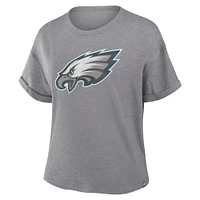 T-shirt tri-blend hommage aux Philadelphia Eagles de la collection Fanatics Heather Grey pour femme