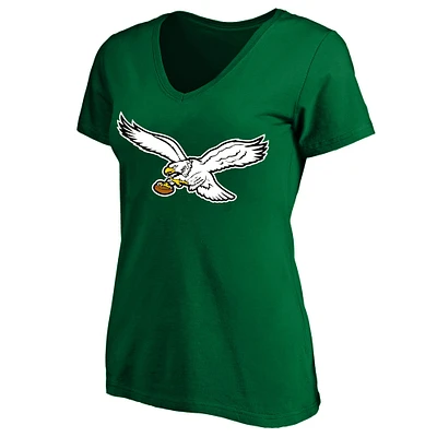 T-shirt col V vintage taille plus pour femme Fanatics Kelly Green des Philadelphia Eagles