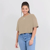 Women's Fanatics Khaki Philadelphia Eagles Elements Super Soft Boxy Cropped T-Shirt