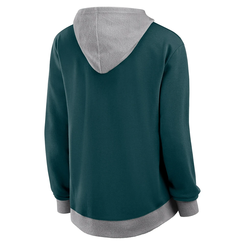 Women's Fanatics  Midnight Green Philadelphia Eagles Hit It Full-Zip Hoodie