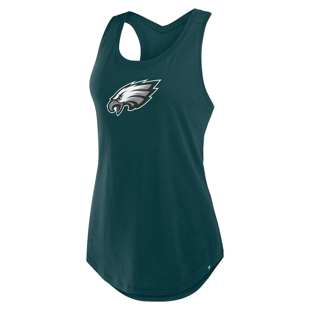 Women's Fanatics Midnight Green Philadelphia Eagles Iron Fan Tank Top