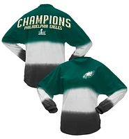 Women's Fanatics  Midnight Green Philadelphia Eagles Super Bowl LIX Champions Horizontal Ombre Spirit Jersey Long Sleeve T-Shirt