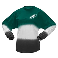 Women's Fanatics  Midnight Green Philadelphia Eagles Super Bowl LIX Champions Horizontal Ombre Spirit Jersey Long Sleeve T-Shirt