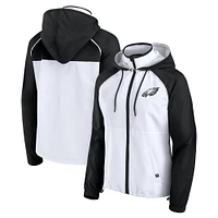 Veste à capuche anorak entièrement zippée blanche pour femme Fanatics Philadelphia Eagles