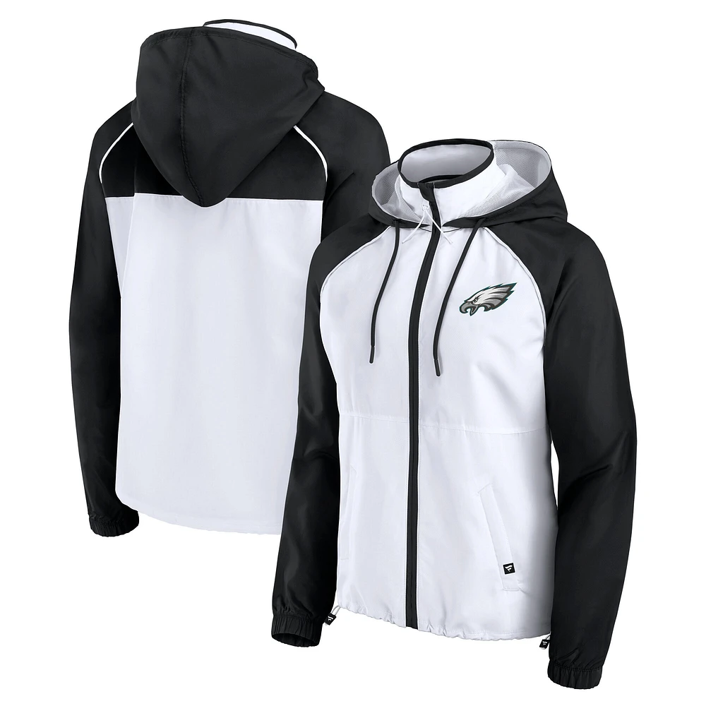 Women's Fanatics White Philadelphia Eagles Full-Zip Anorak Hoodie Jacket