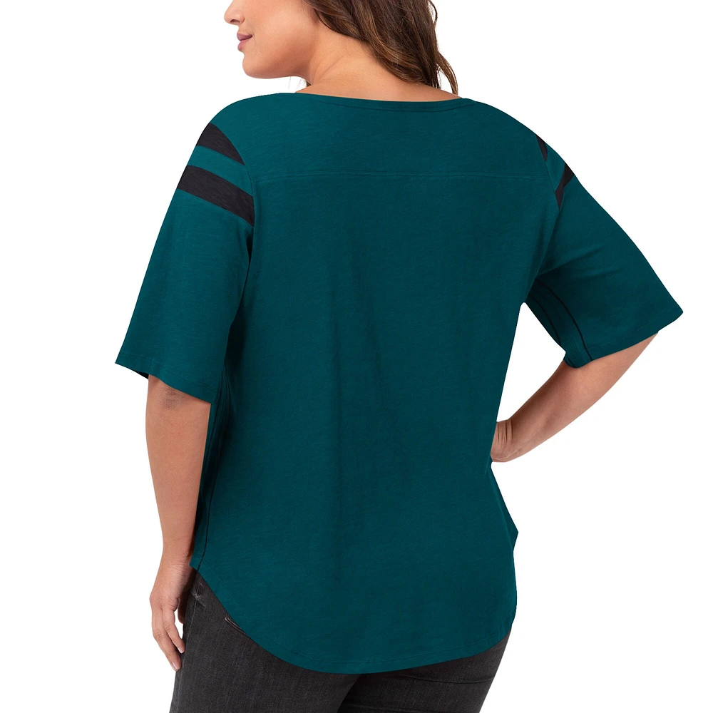 T-shirt Linebacker G-III 4Her by Carl Banks pour femme des Eagles de Philadelphie vert taille plus