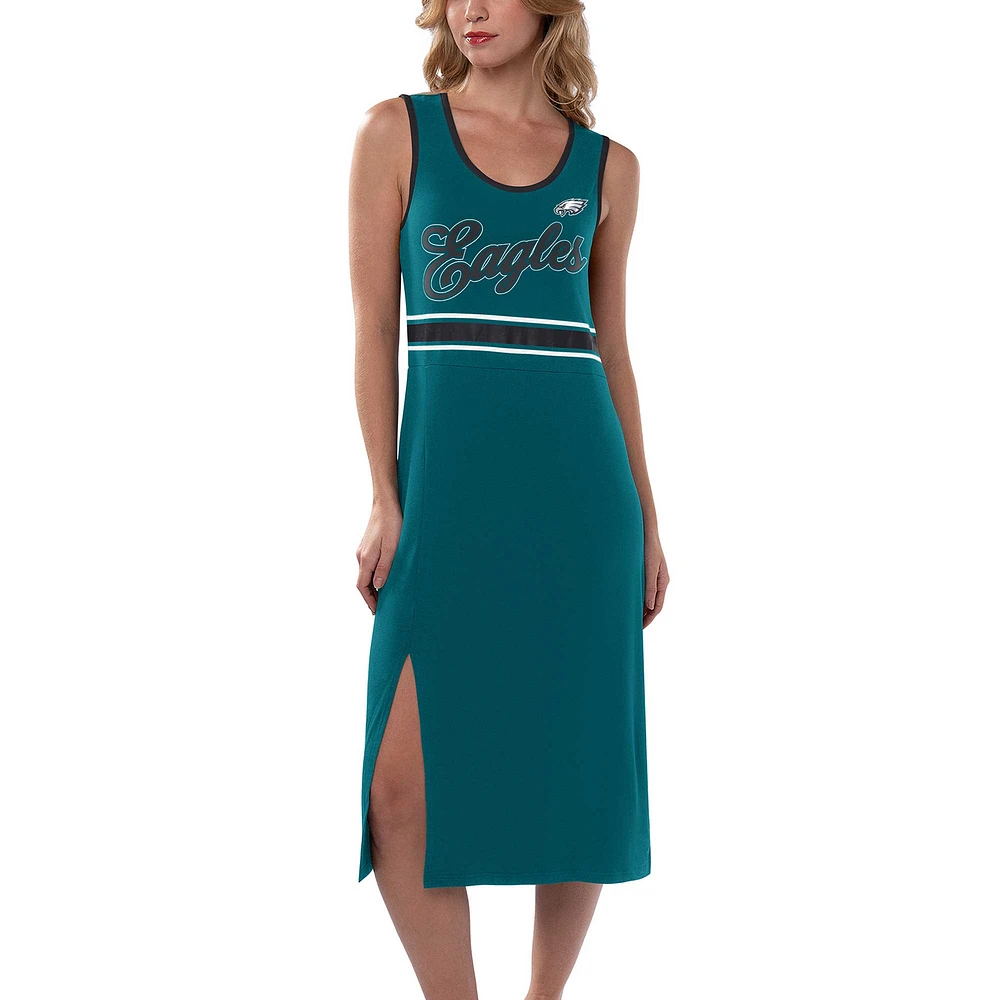 Women's G-III 4Her by Carl Banks Midnight Green Philadelphia Eagles Main Field Maxi Dress