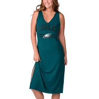 Robe longue à encolure en V pour femme G-III 4Her by Carl Banks Midnight Green Philadelphia Eagles