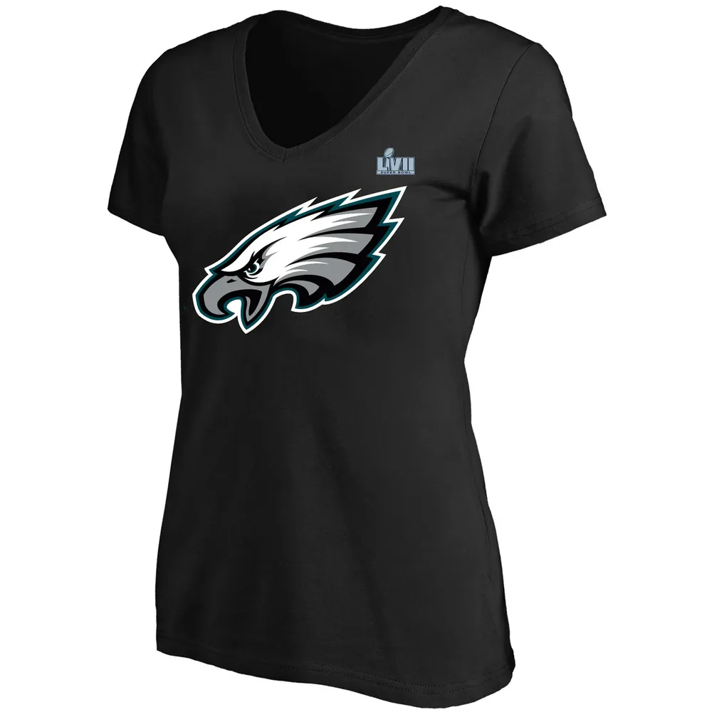 Fanatics Branded Women's Jalen Hurts Black Philadelphia Eagles Super Bowl  LVII Plus Name & Number V-Neck T-Shirt