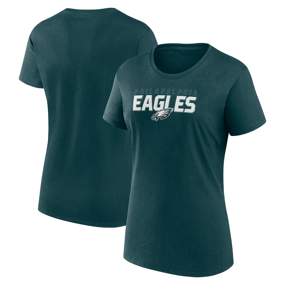 T-shirt Lean vert nuit avec logo athlétique pour femme des Philadelphia Eagles