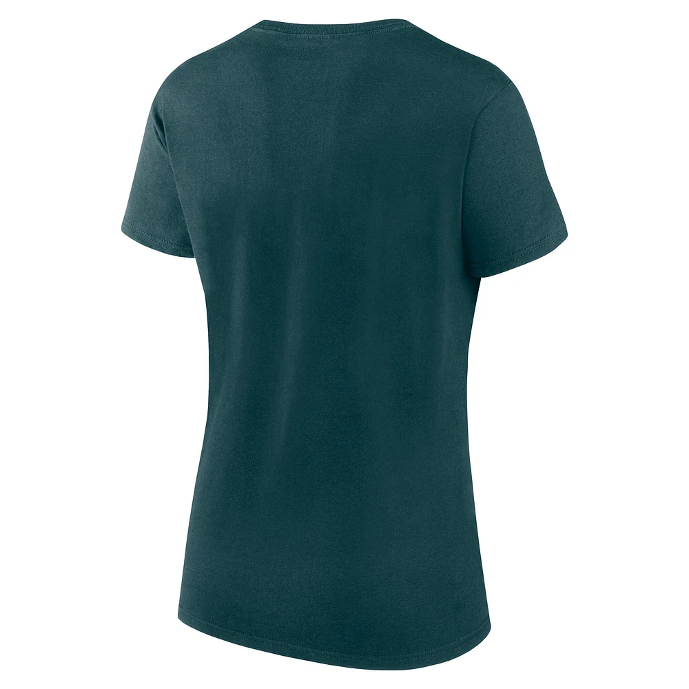 T-shirt Lean vert nuit avec logo athlétique pour femme des Philadelphia Eagles