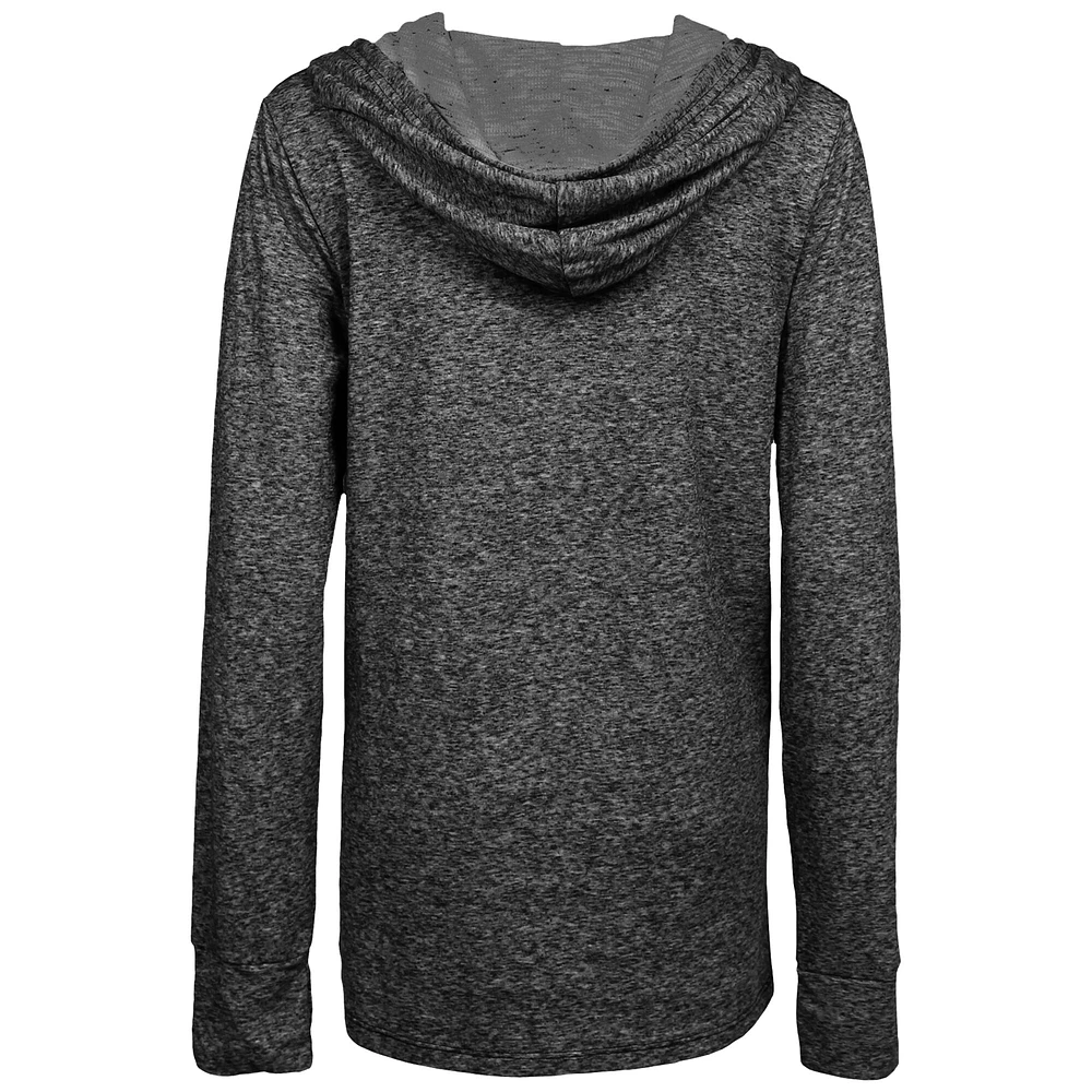 Sweat à capuche Majestic Threads Charcoal Philadelphia Eagles pour femme, champion du Super Bowl LIX Edge Rusher Slub