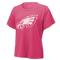 T-shirt Majestic Threads Jalen Hurts rose avec nom et numéro des Eagles de Philadelphie pour femmes