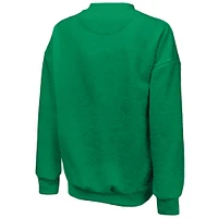 Women's Majestic Threads  Kelly Green Philadelphia Eagles Super Bowl LIX Champions Big Chalk Stripe Retro Tri-Blend Fleece Sweatshirt
