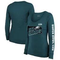 Women's Fanatics Branded Heather Charcoal Philadelphia Eagles Super Bowl  LVII Strategy Tri-Blend T-Shirt