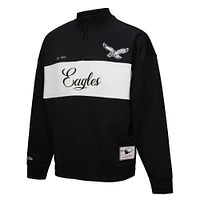 Women's Mitchell & Ness Black Philadelphia Eagles Quarter-Zip Jacket