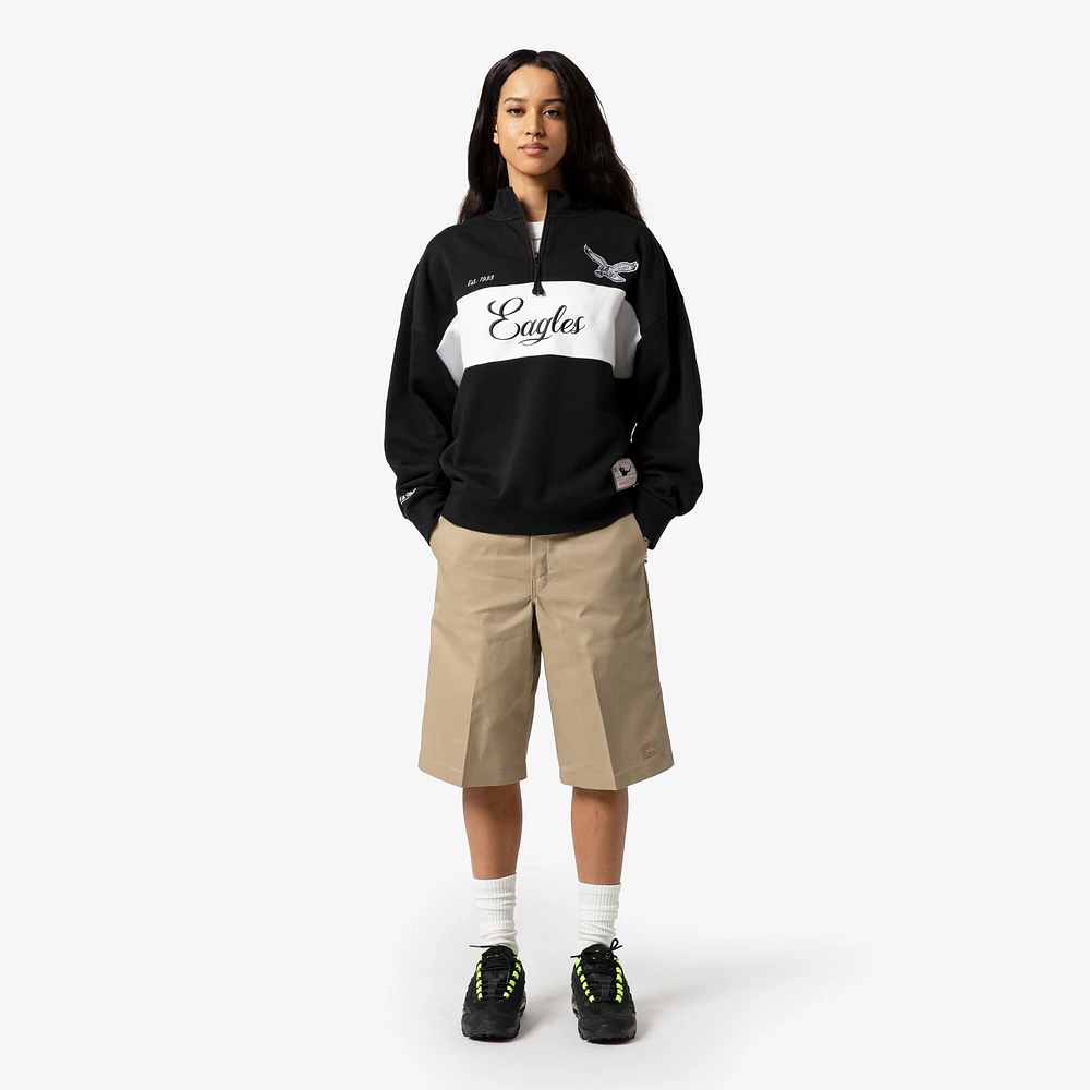 Veste zippée quart de tour noire pour femme des Philadelphia Eagles Mitchell & Ness