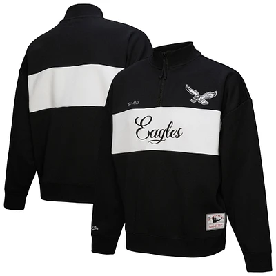 Veste zippée quart de tour noire pour femme des Philadelphia Eagles Mitchell & Ness