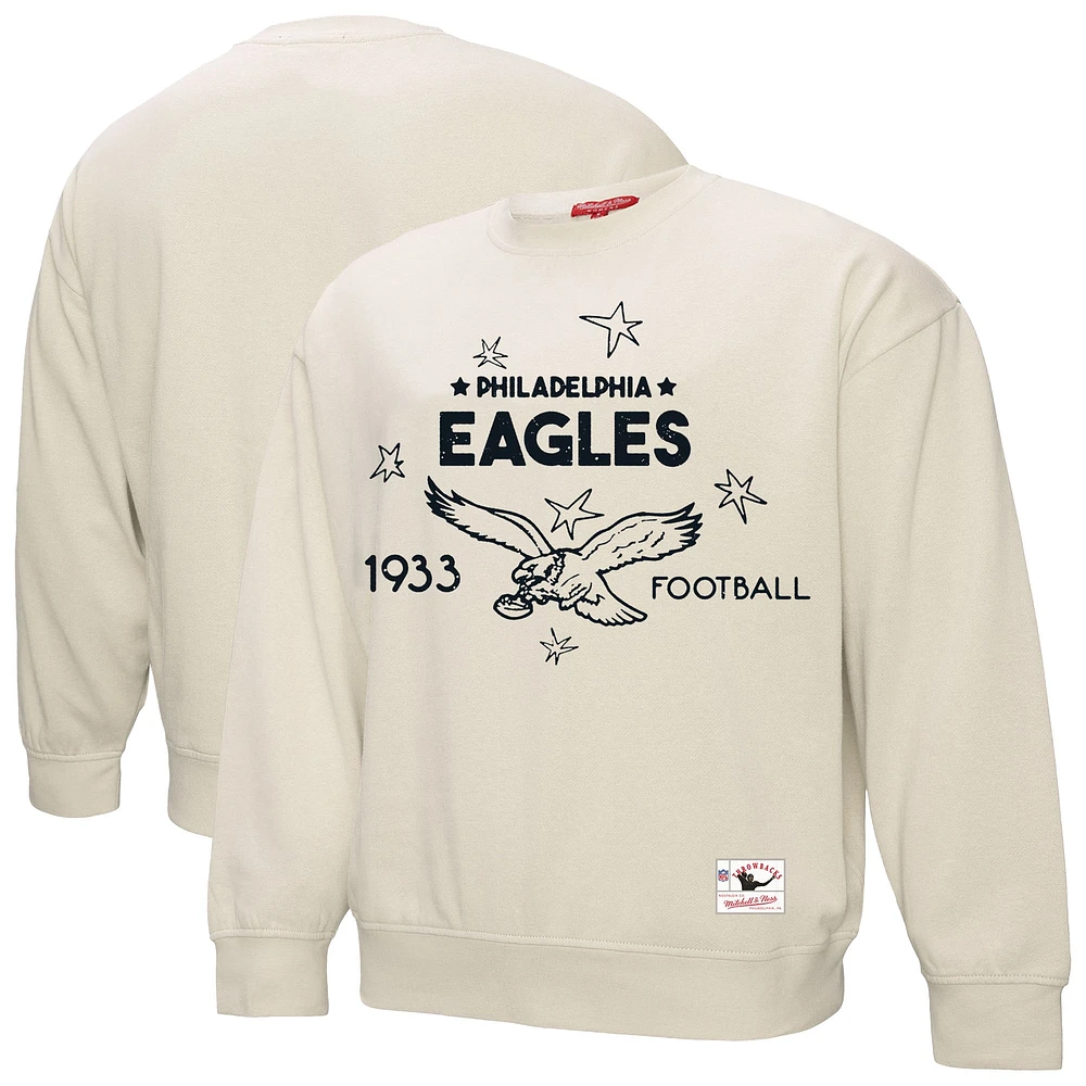 Sweat-shirt à capuche pour femme Mitchell & Ness Cream Philadelphia Eagles Shooting Stars