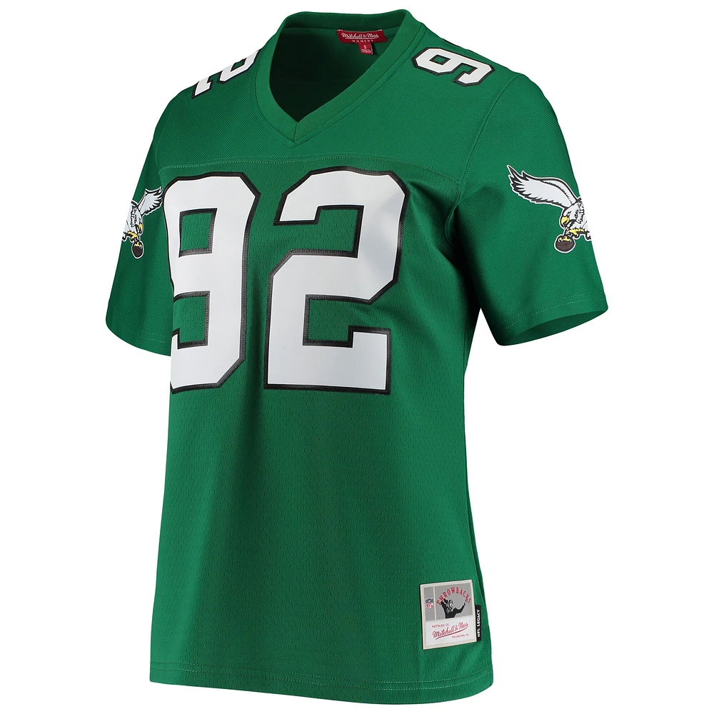 Maillot réplique Mitchell & Ness Reggie blanc Kelly vert Philadelphia Eagles 1990 Legacy pour femme